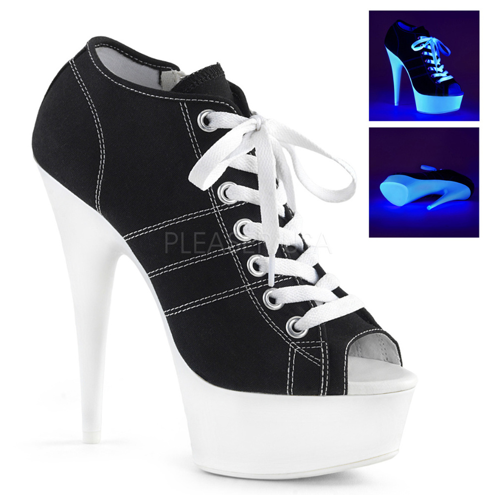UV Glow Platform Lace Up Sneaker High Heel Shoes